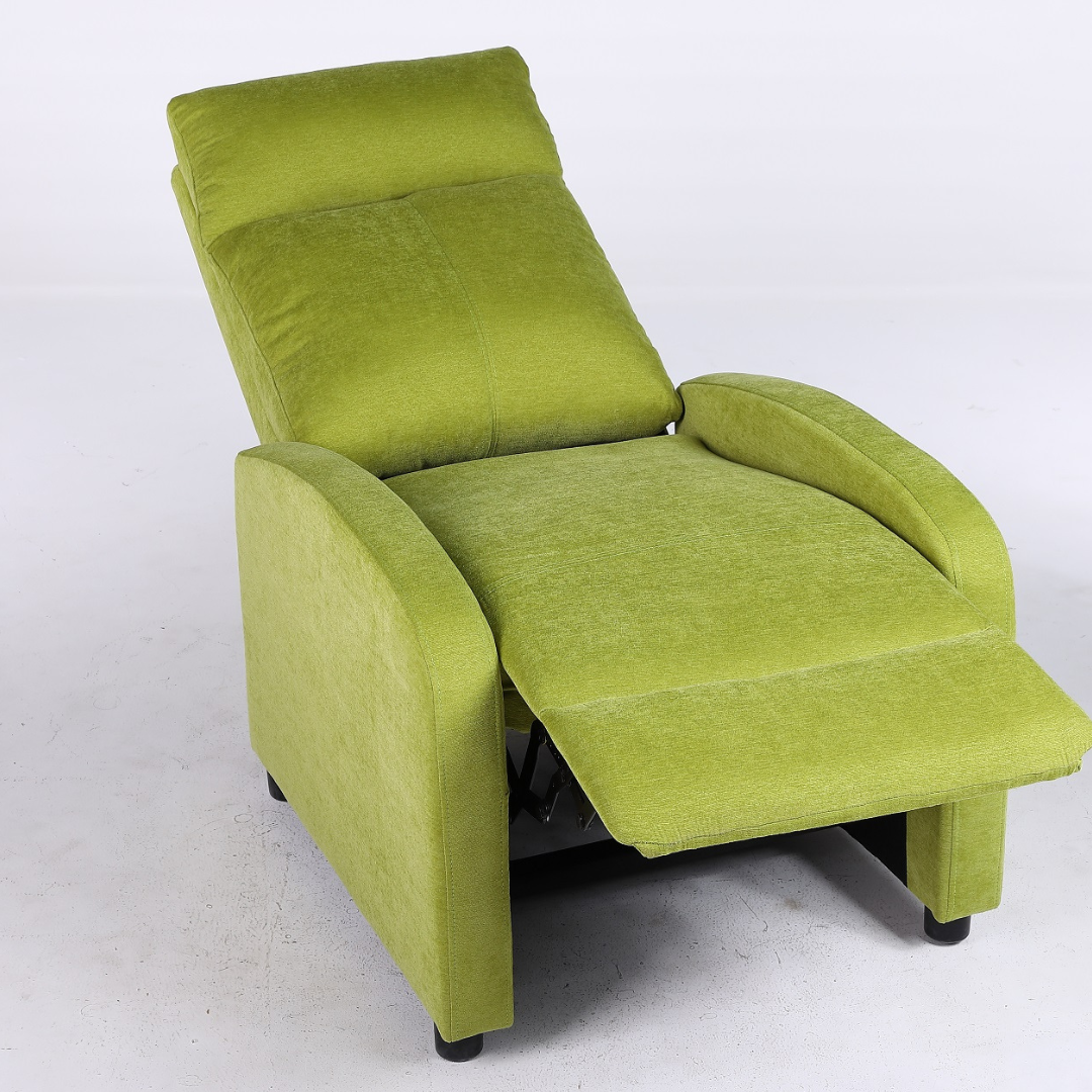 Релакс фотьойл с механизъм Recliner, зелена дамаска