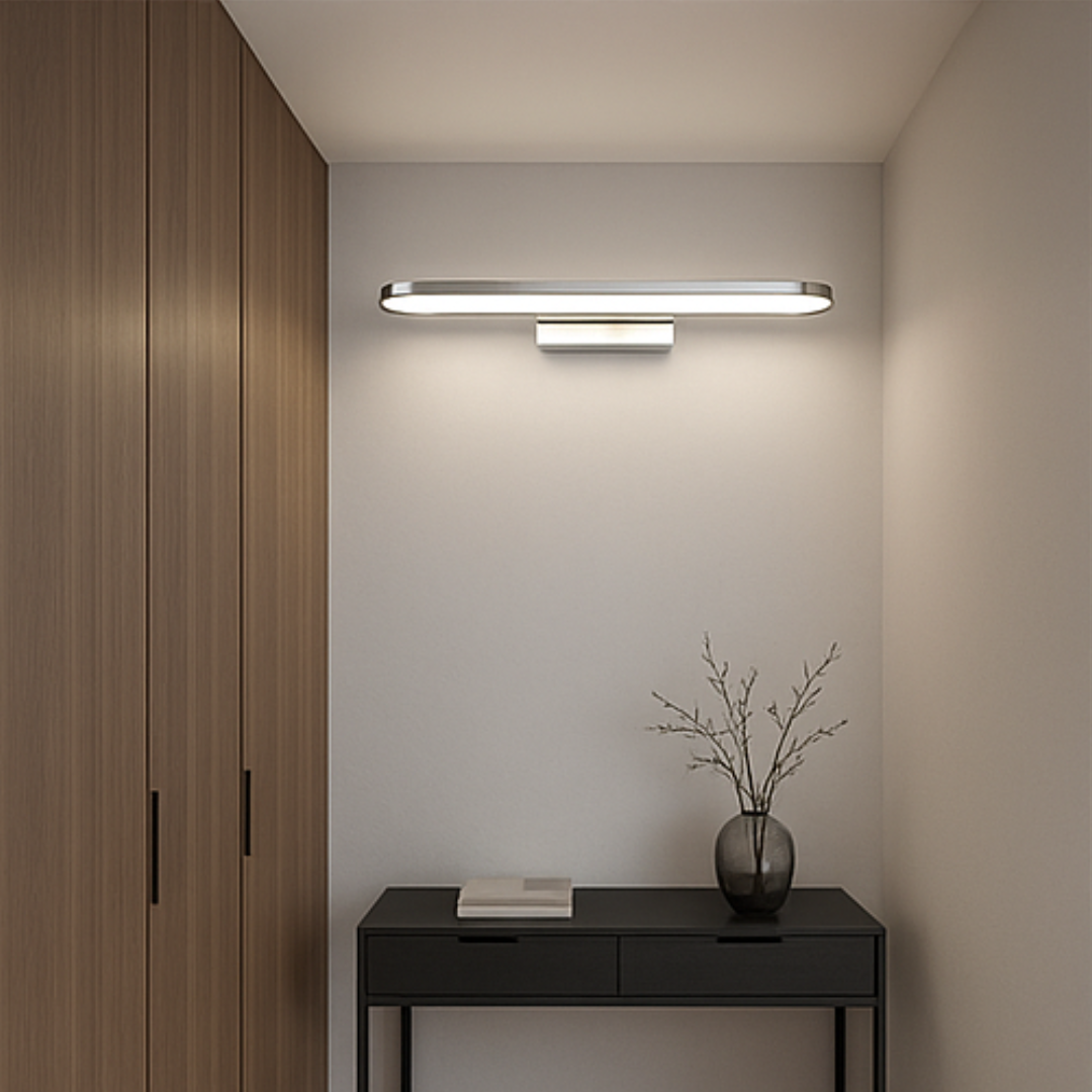 LED аплик за баня IP44 с бутон GIANNI хром, еквивалент 250W