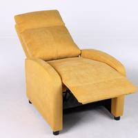 Релакс фотьойл с механизъм Recliner, текстил жълт
