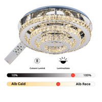 LED осветително тяло Cristal Exquisite Round Еквивалент 800W с дистанционно
