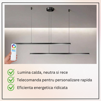 LED осветително тяло висящо 72W Elegant Office Black еквивалент 500W