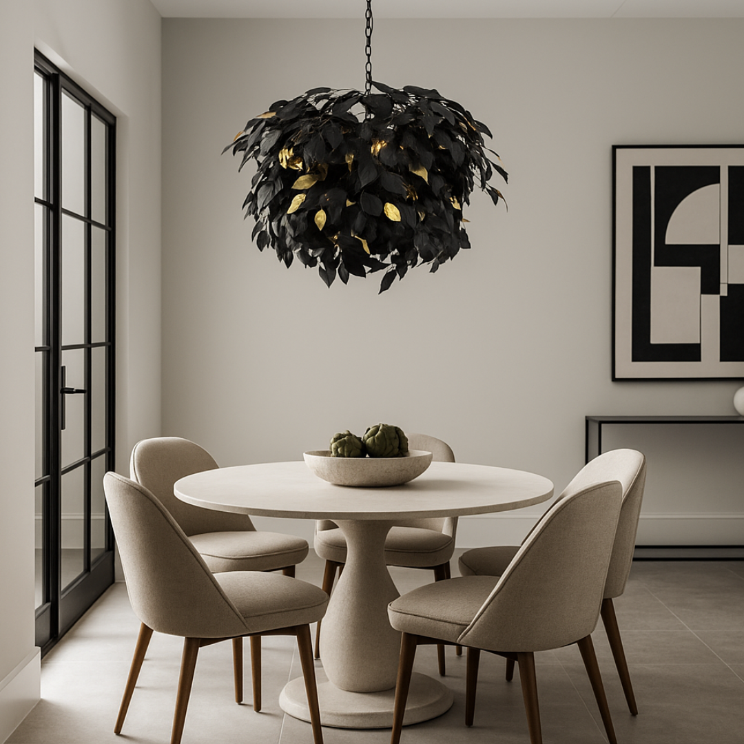 Lustra Suspendata 4xE14 LEAVY Black NEAGRA Lighting Fixtures