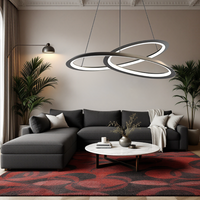 LED осветително тяло тип пендел 120W Lumea Black с дистанционно, еквивалент 600W