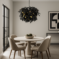 Осветително тяло висящо Luxury LEAVY Black