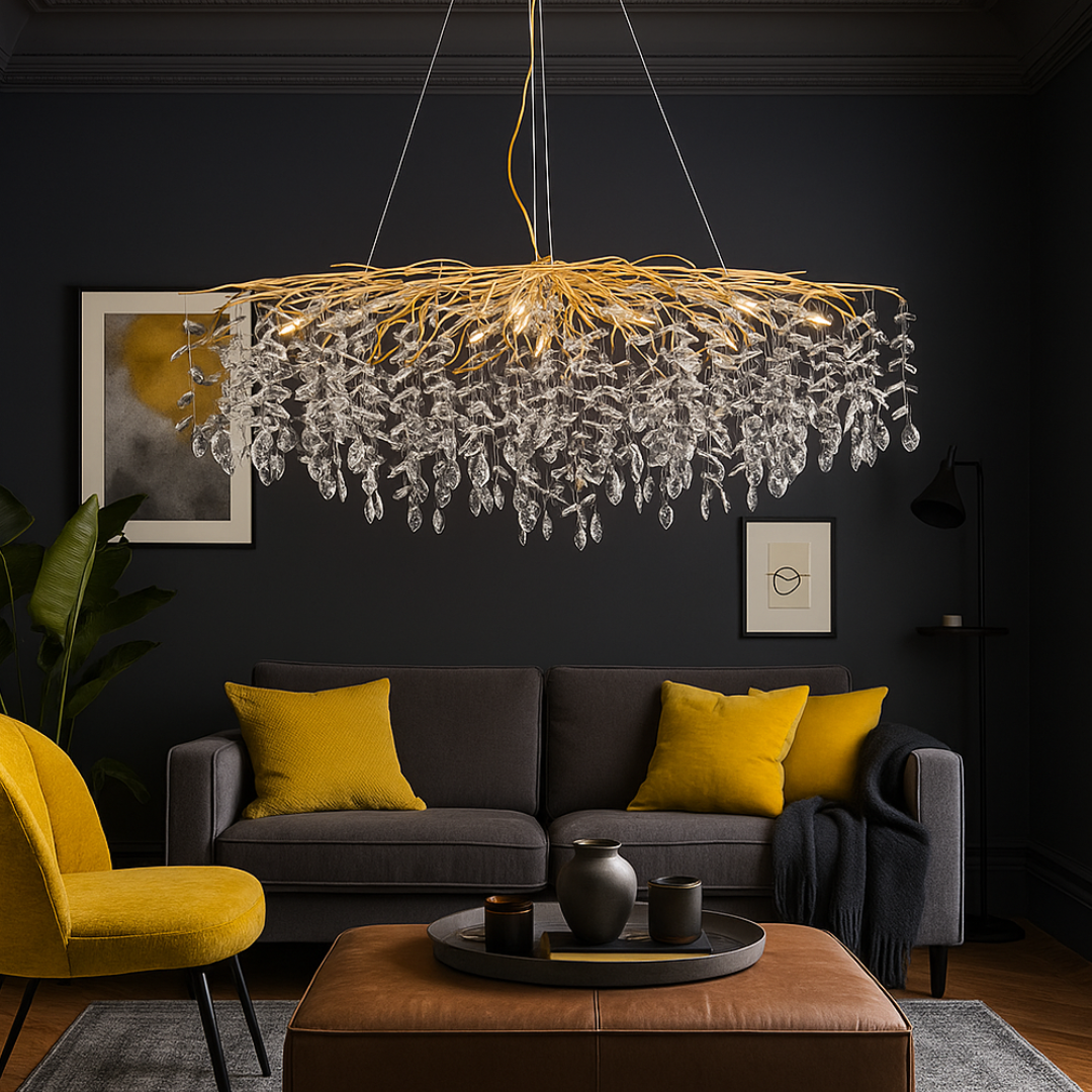 Кристален полилей LUXURY 120x45cm Golden Klara