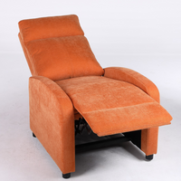 Релакс фотьойл с механизъм Recliner, текстил, оранжев