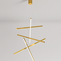 LED осветително тяло 5 Geometric GOLD Lines висящо, еквивалент 500W