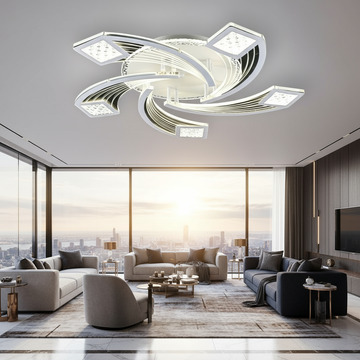 LED осветително тяло за таван AYRA Silver, еквивалент 300W, с дистанционно управление