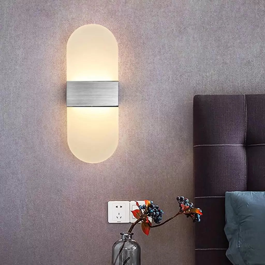 LED аплик за стена 12W SUBLIME OVAL SILVER