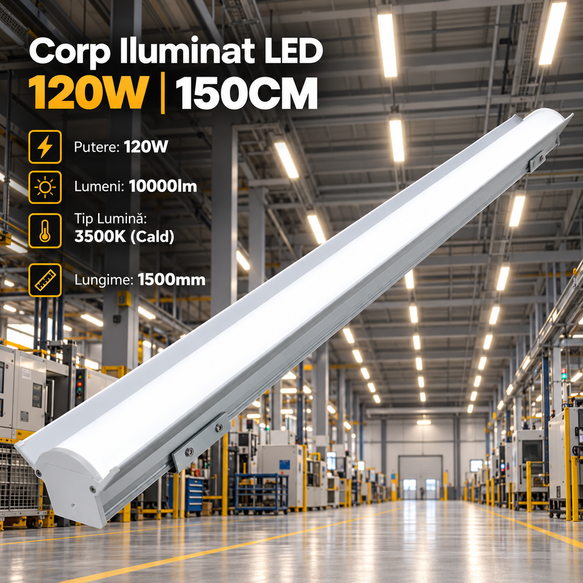 LED осветително тяло 120W 150cm IP21