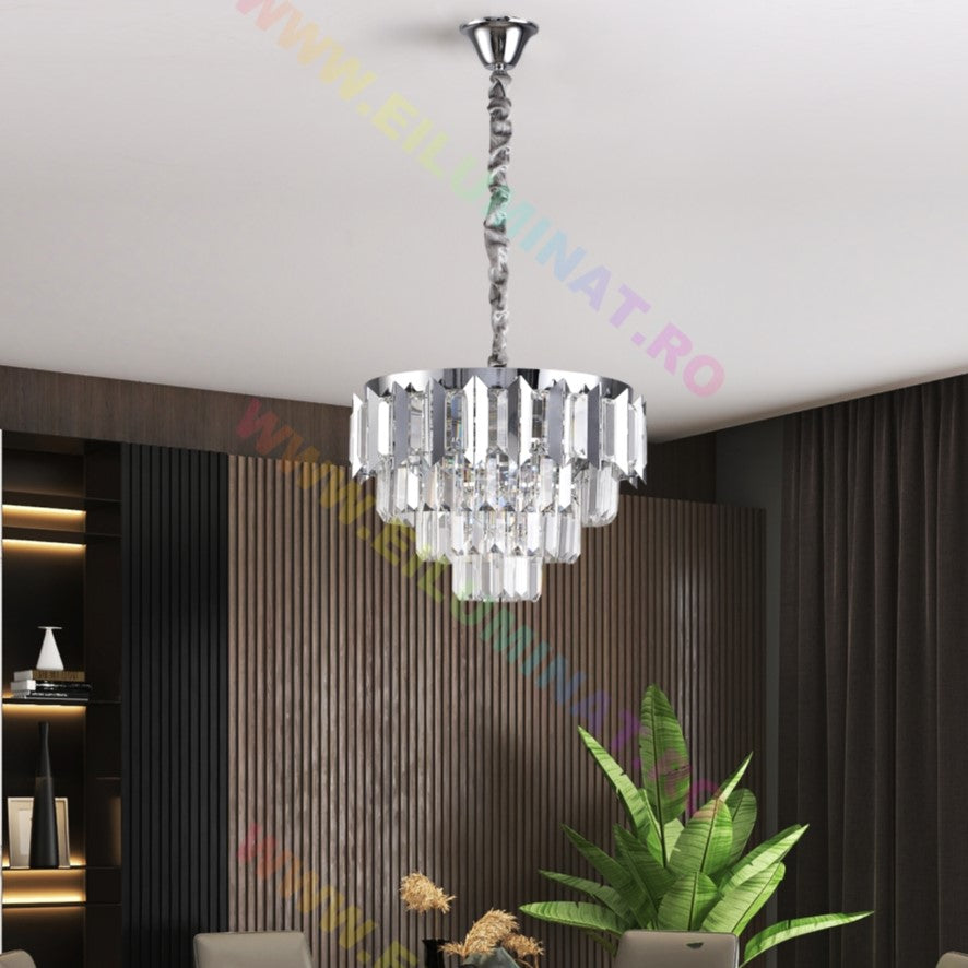 LED осветително тяло SILVER SHINE кристал Еквивалент 400W Монтаж аплик/с окачване