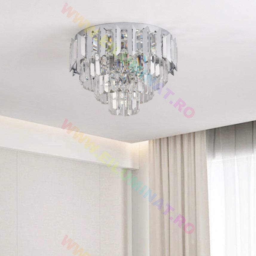 LED осветително тяло SILVER SHINE кристал Еквивалент 400W Монтаж аплик/с окачване