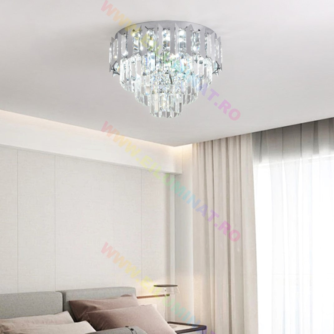 LED осветително тяло SILVER SHINE кристал Еквивалент 400W Монтаж аплик/с окачване