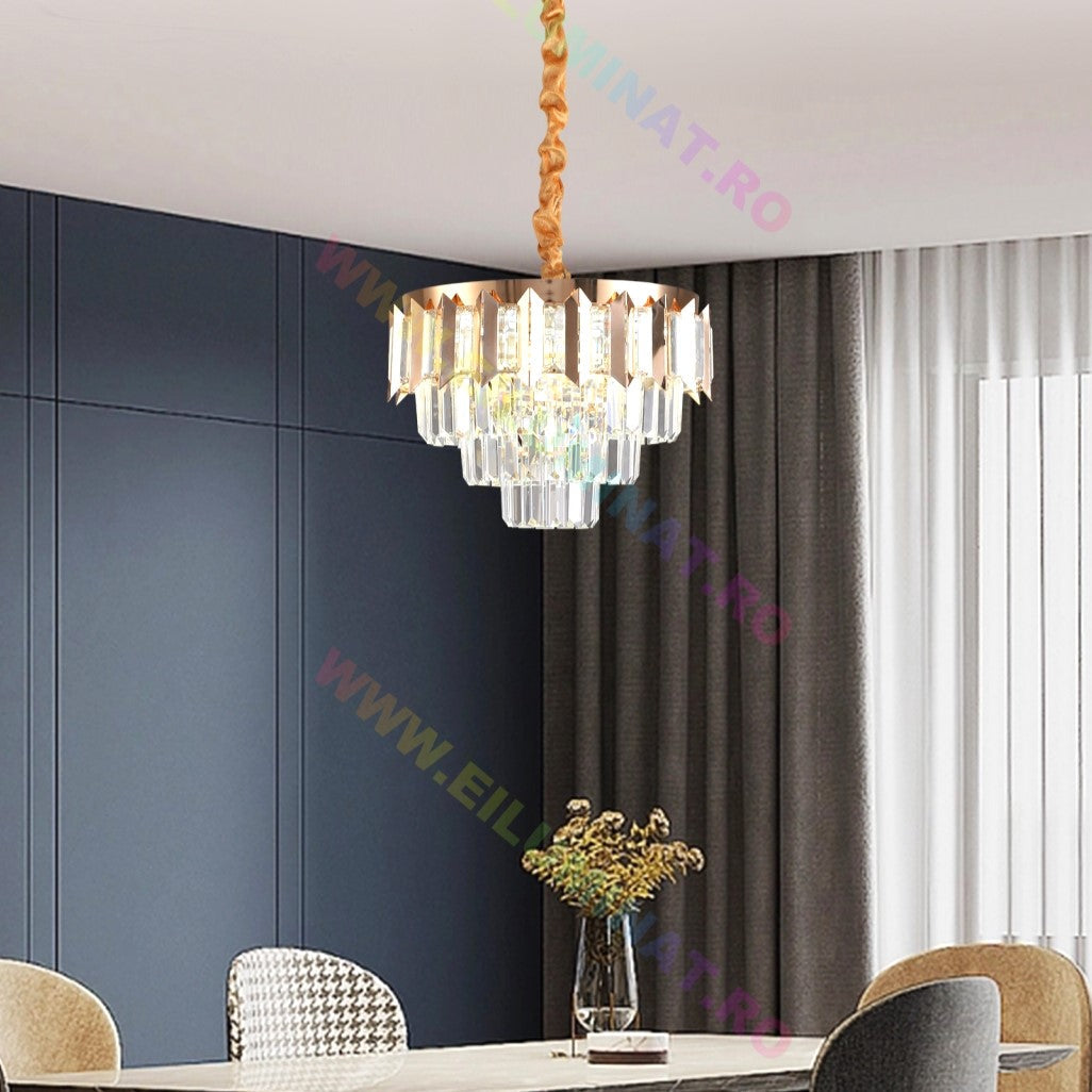 LED осветително тяло GOLD SHINE Кристал Еквивалент 400W Монтаж Аплик/Спендел