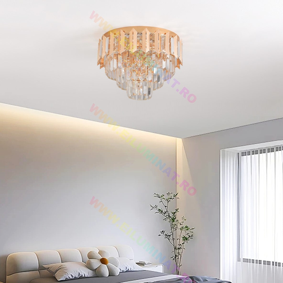 LED осветително тяло GOLD SHINE Кристал Еквивалент 400W Монтаж Аплик/Спендел