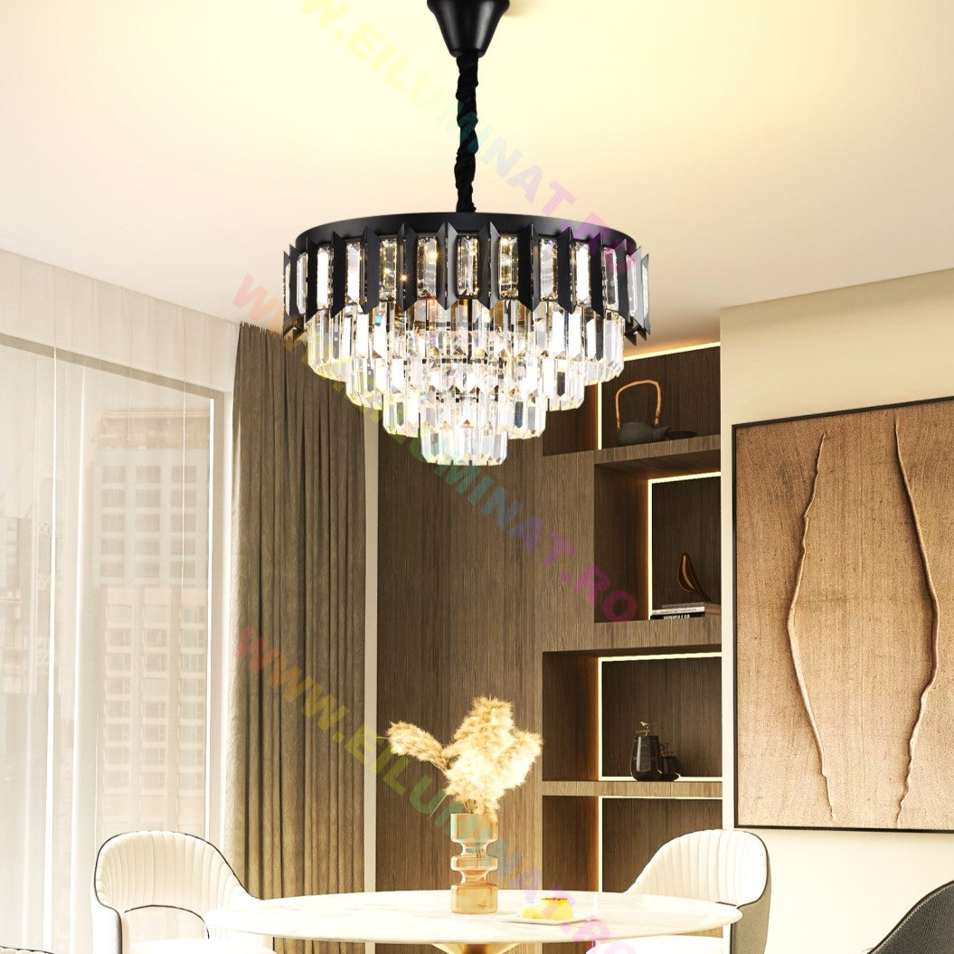 LED осветително тяло BLACK SHINE Cristal Еквивалент 600W Монтаж Аплик/С окачване