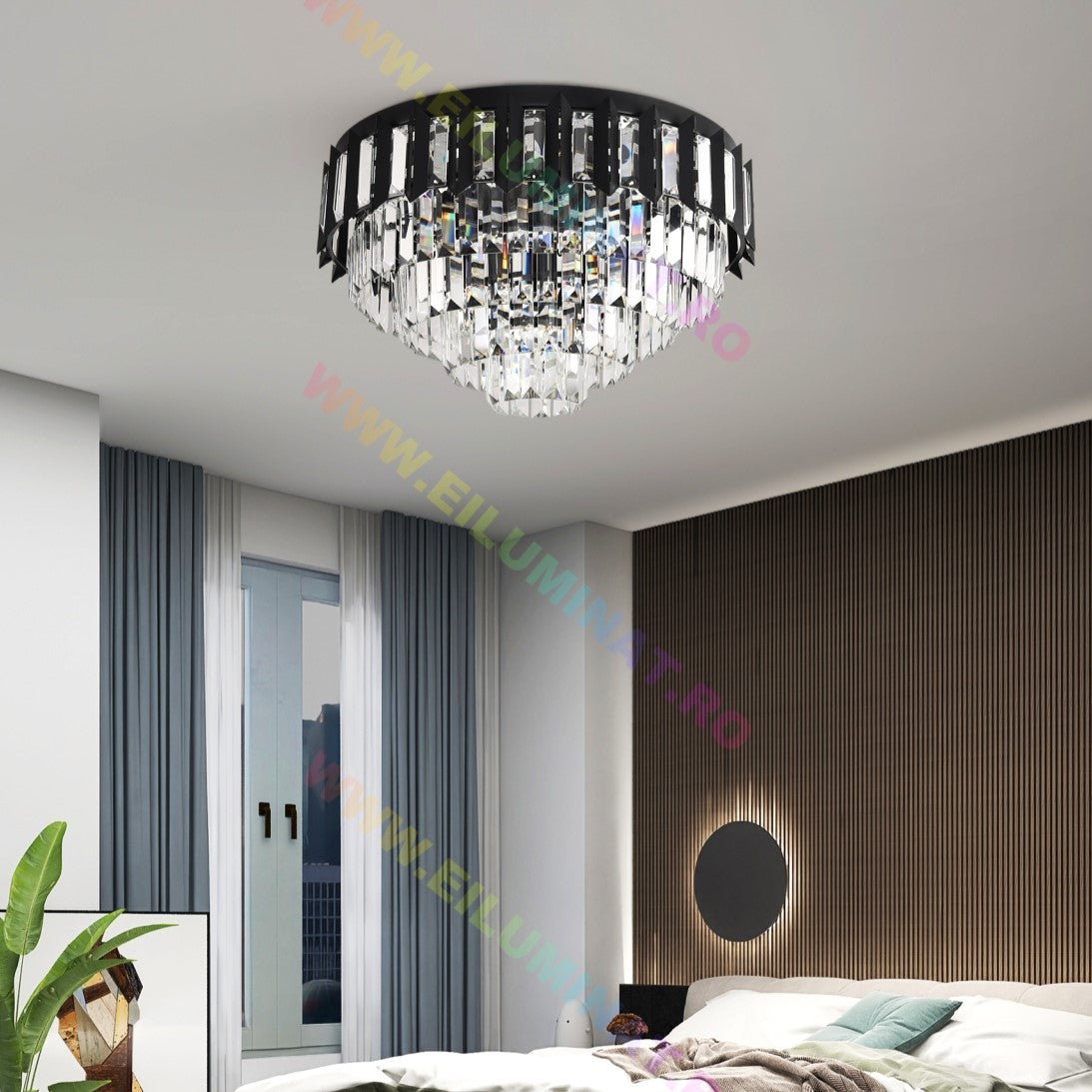LED осветително тяло BLACK SHINE Cristal Еквивалент 600W Монтаж Аплик/С окачване