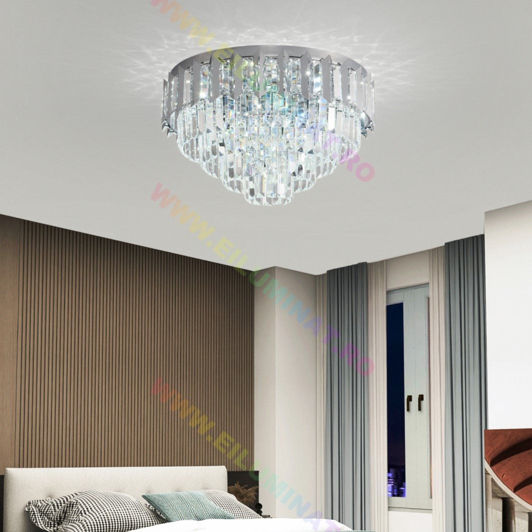 LED осветително тяло SILVER SHINE кристал Еквивалент 600W Монтаж аплик/с окачване