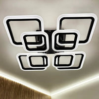 LED осветително тяло 4+4 Square Gigant Black еквивалент 1000W с дистанционно