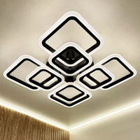 LED осветително тяло 4+4 Square Gigant Black еквивалент 1000W с дистанционно