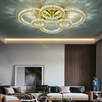 LED осветително тяло 4+2 CIRCLE GOLD Кристал Еквивалент 800W Дистанционно