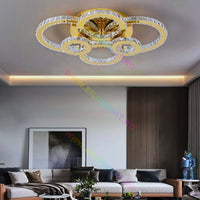 LED осветително тяло 4+2 CIRCLE GOLD Кристал Еквивалент 800W Дистанционно