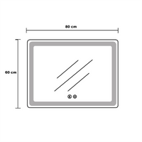 Oglinda Led 80X60Cm Lupa 3 Lumini Dezaburire Si Touch Od023 Mirror