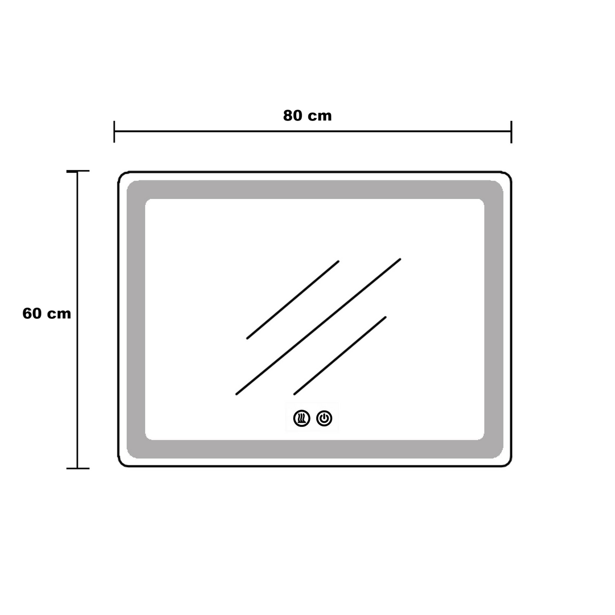 Oglinda Led Rgb 80X60Cm 3 Lumini Dezaburire Si Touch Od014-Rgb Mirror