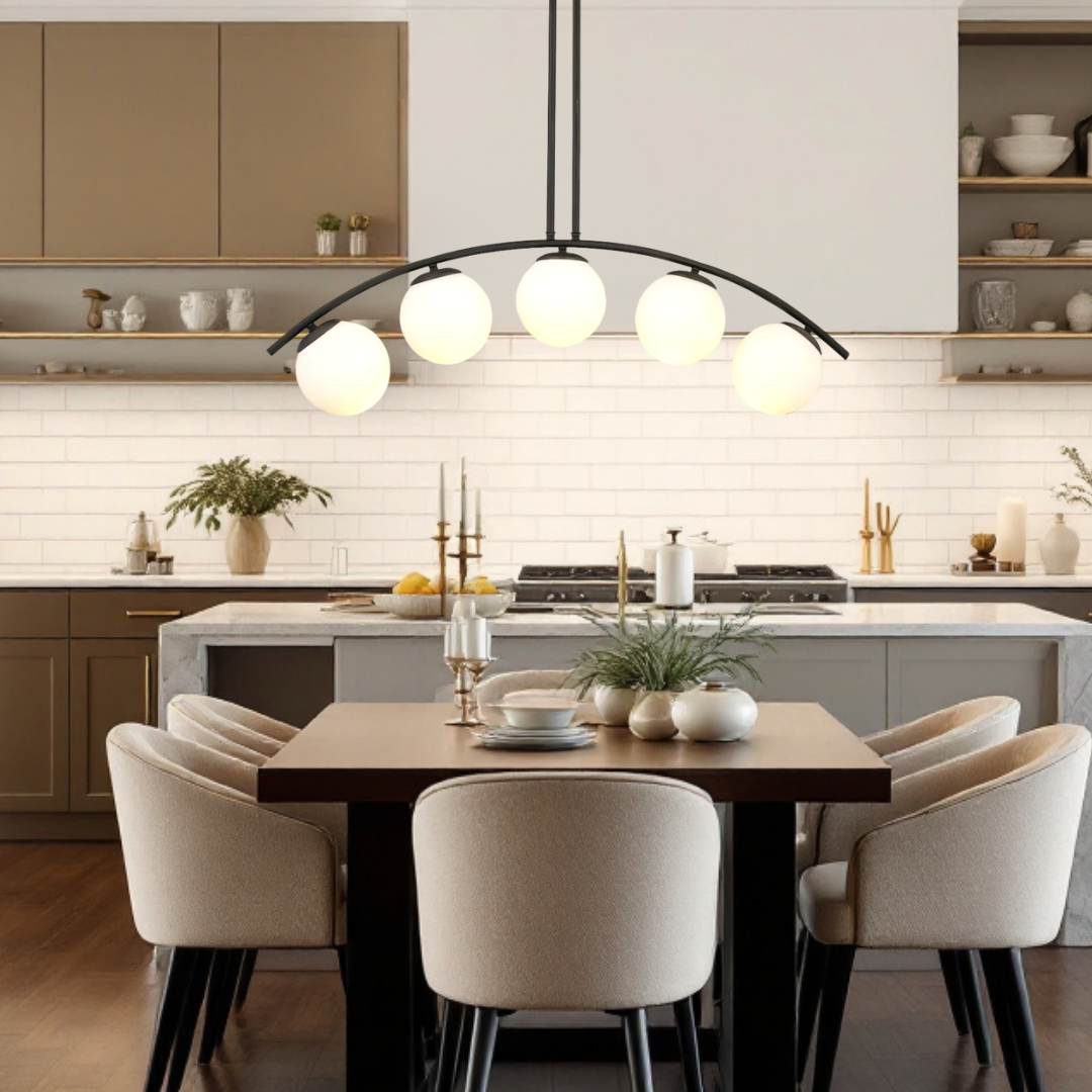 Осветително тяло Abajur MAT BLACK ARQUE 5xE27