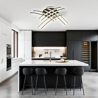 LED осветително тяло 136W Ophelia 8 елемента черна, еквивалент 800W, с дистанционно