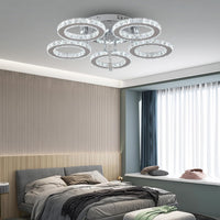 LED осветително тяло 5 CIRCLE кристал с дистанционно, еквивалент 400W