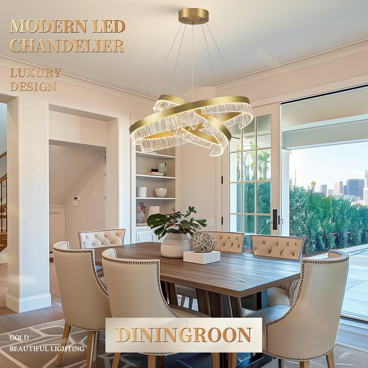 LED Полилей Mini KYZO Royal Gold – 2 Подвижни Сегмента, Еквивалент 600W, с дистанционно