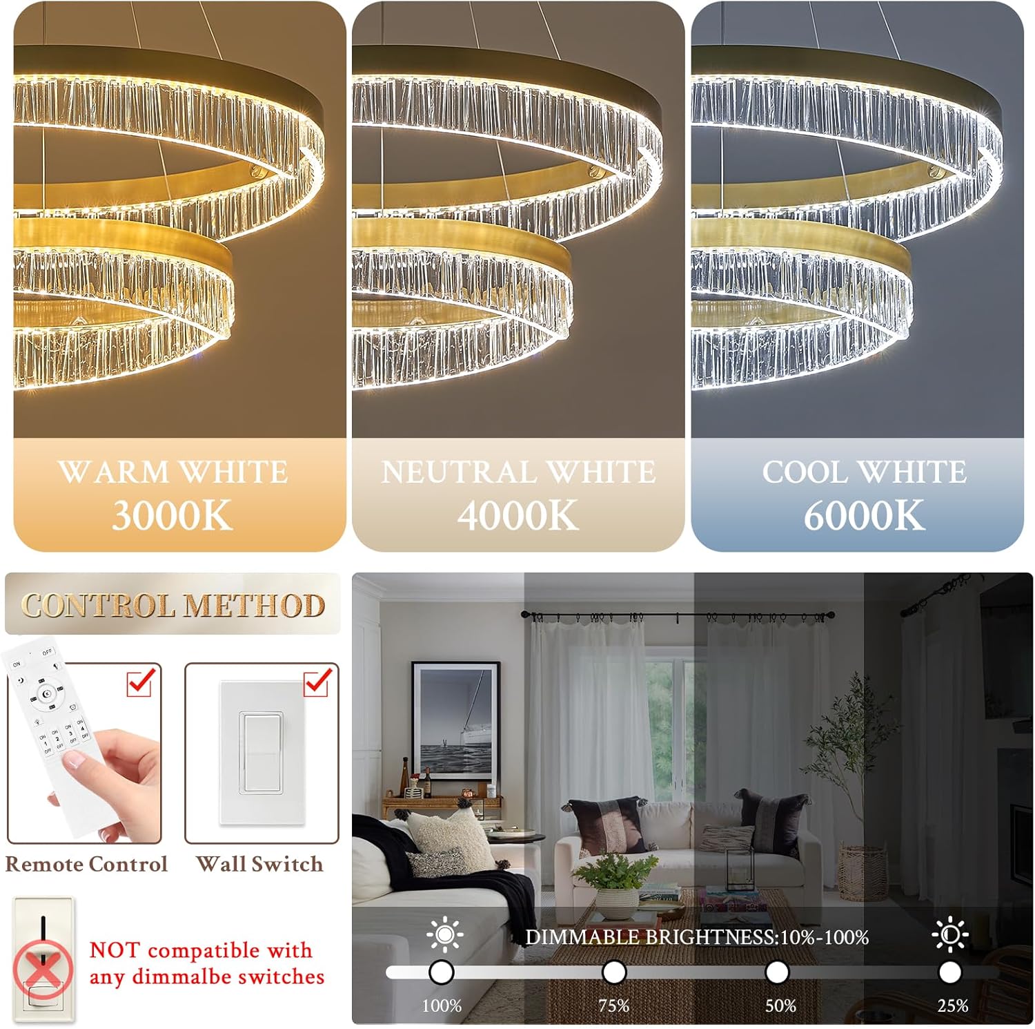 LED Полилей Mini KYZO Royal Gold – 2 Подвижни Сегмента, Еквивалент 600W, с дистанционно