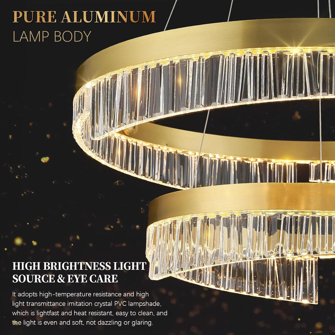 LED Полилей Mini KYZO Royal Gold – 2 Подвижни Сегмента, Еквивалент 600W, с дистанционно