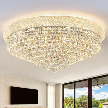 LED осветително тяло за таван Crystal Dome Silver с дистанционно и RGB светлини