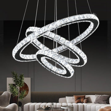 LED осветително тяло 3 сегмента CRISTAL SLIM еквивалент 600W с дистанционно