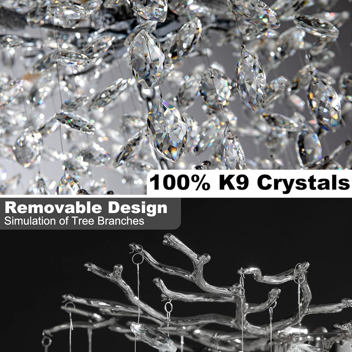 Candelabru Cristal LUXURY Silver CINDY 80cm ARGINTIE / 80CM / LUXURY Chandeliers Crystal