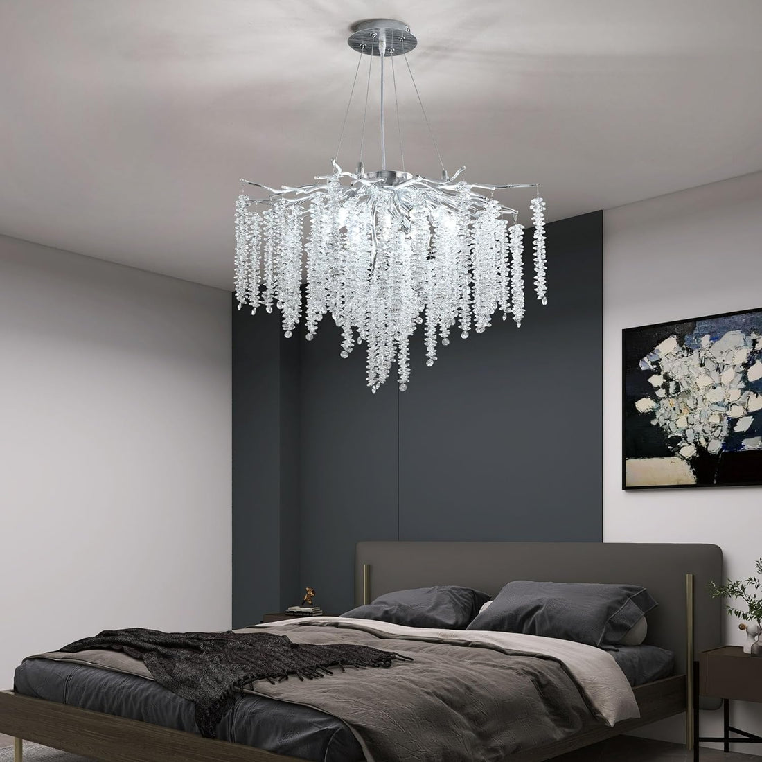 Полилей кристал LUXURY Silver Willow 80CM