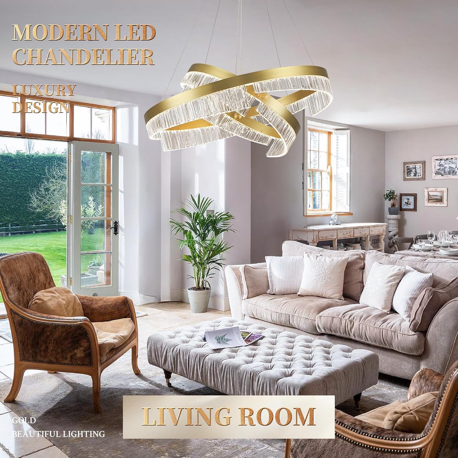 LED Полилей Mini KYZO Royal Gold – 2 Подвижни Сегмента, Еквивалент 600W, с дистанционно