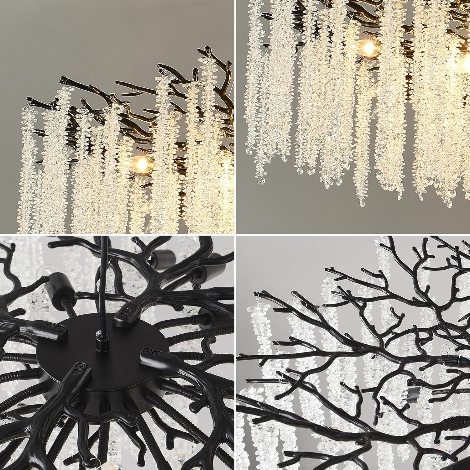 Полилей кристал LUXURY Black Willow 80CM
