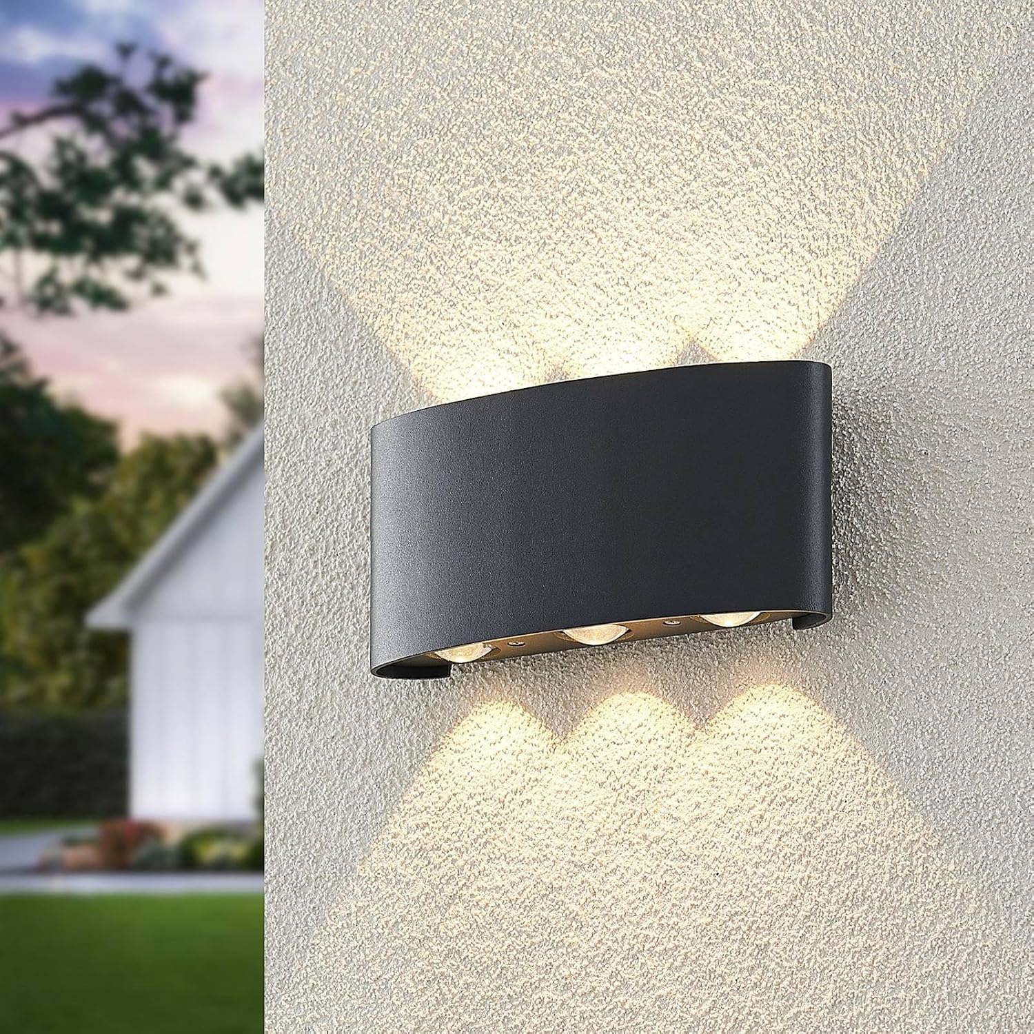 LED аплик 6W TRIO за външен монтаж, Черен