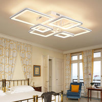 LED осветително тяло 4+2 SQUARE бяло с дистанционно, еквивалент 800W