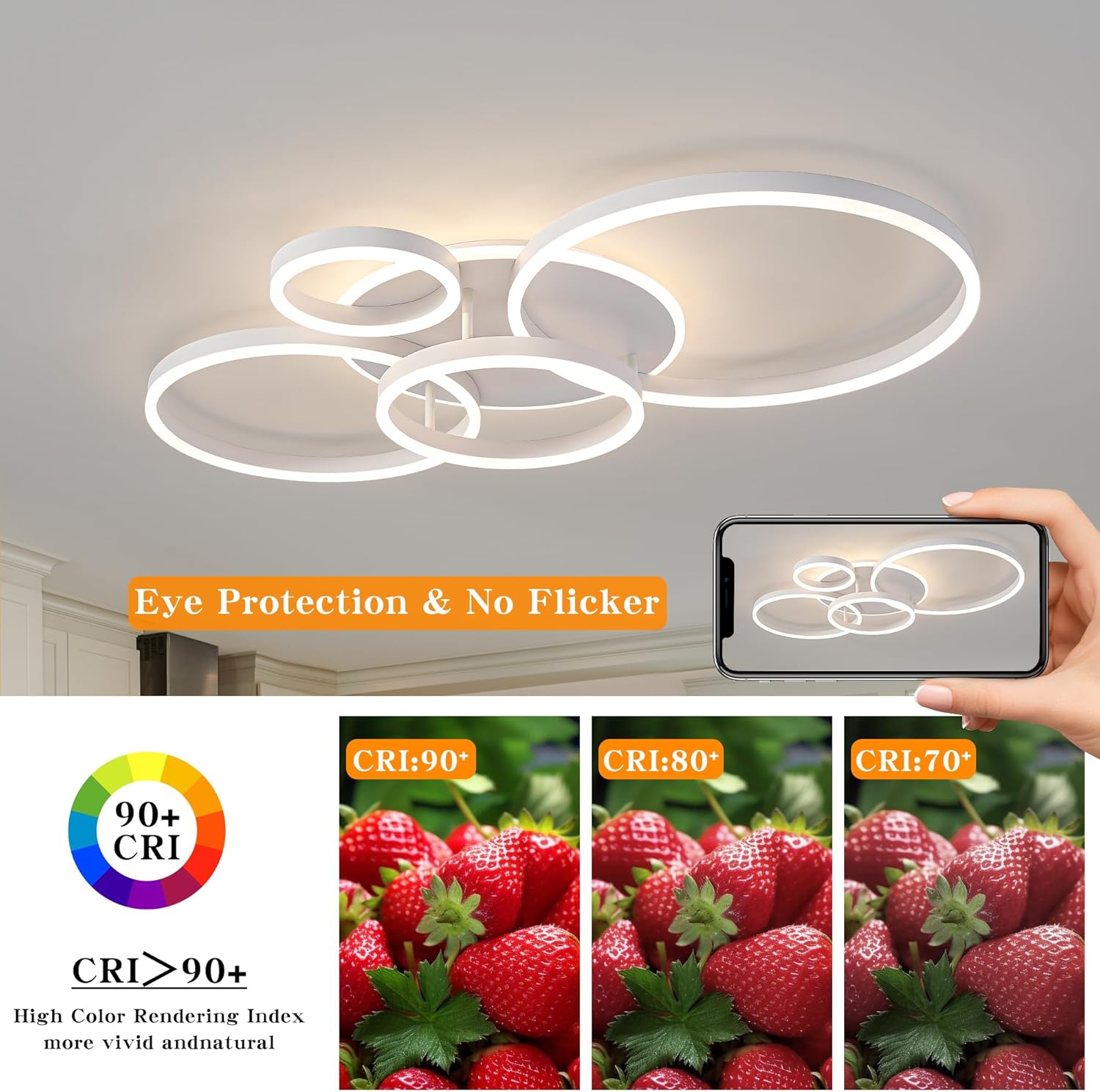 LED осветително тяло 234W CIRCLE White Luxury Еквивалент 1200W Дистанционно