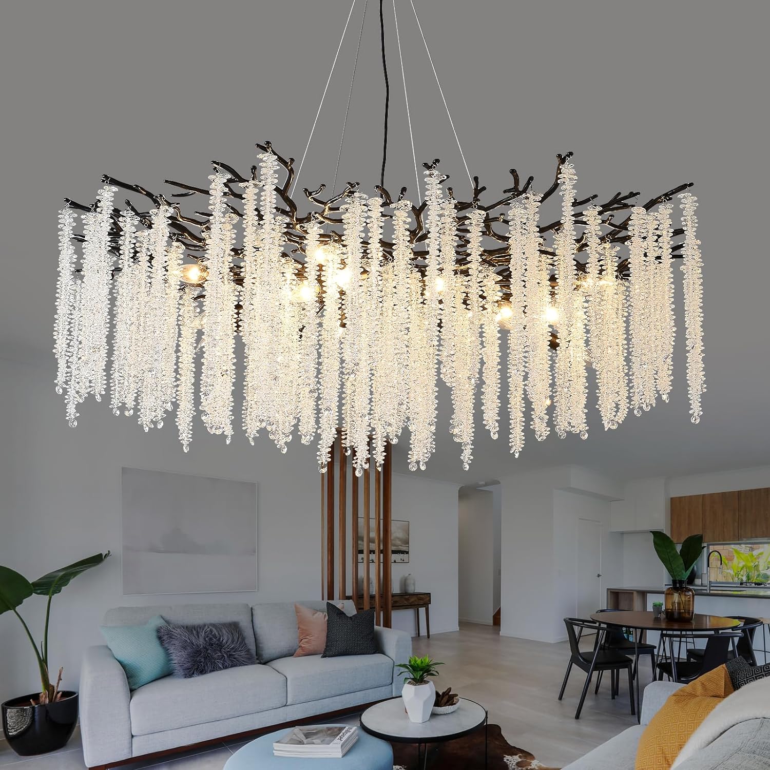 Полилей кристал LUXURY Black Willow 80CM