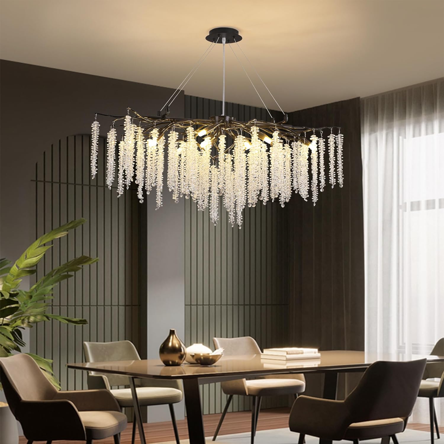 Полилей кристал LUXURY Black Willow 150X45 CM