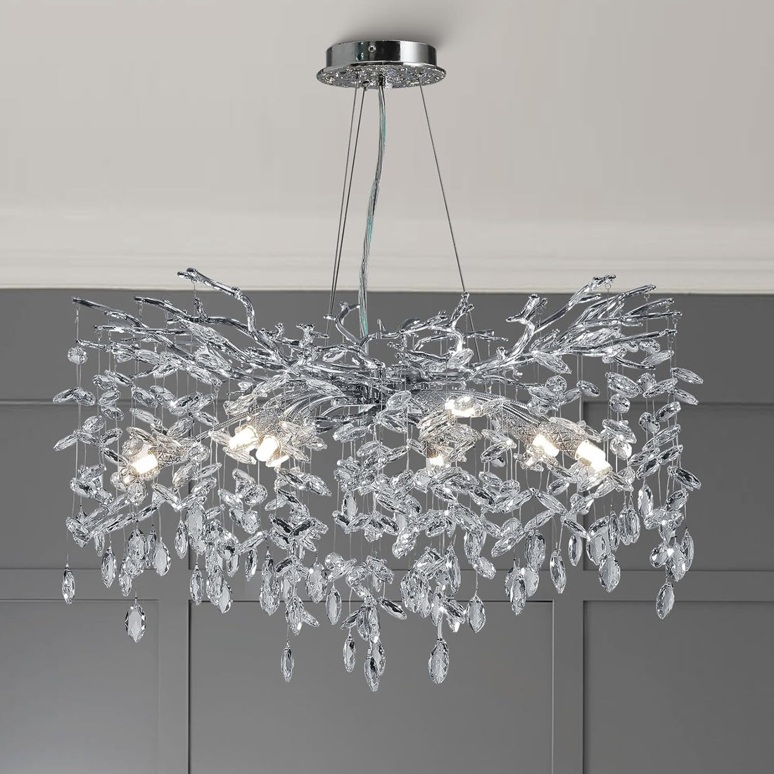 Candelabru Cristal LUXURY Silver CINDY 80cm ARGINTIE / 80CM / LUXURY Chandeliers Crystal