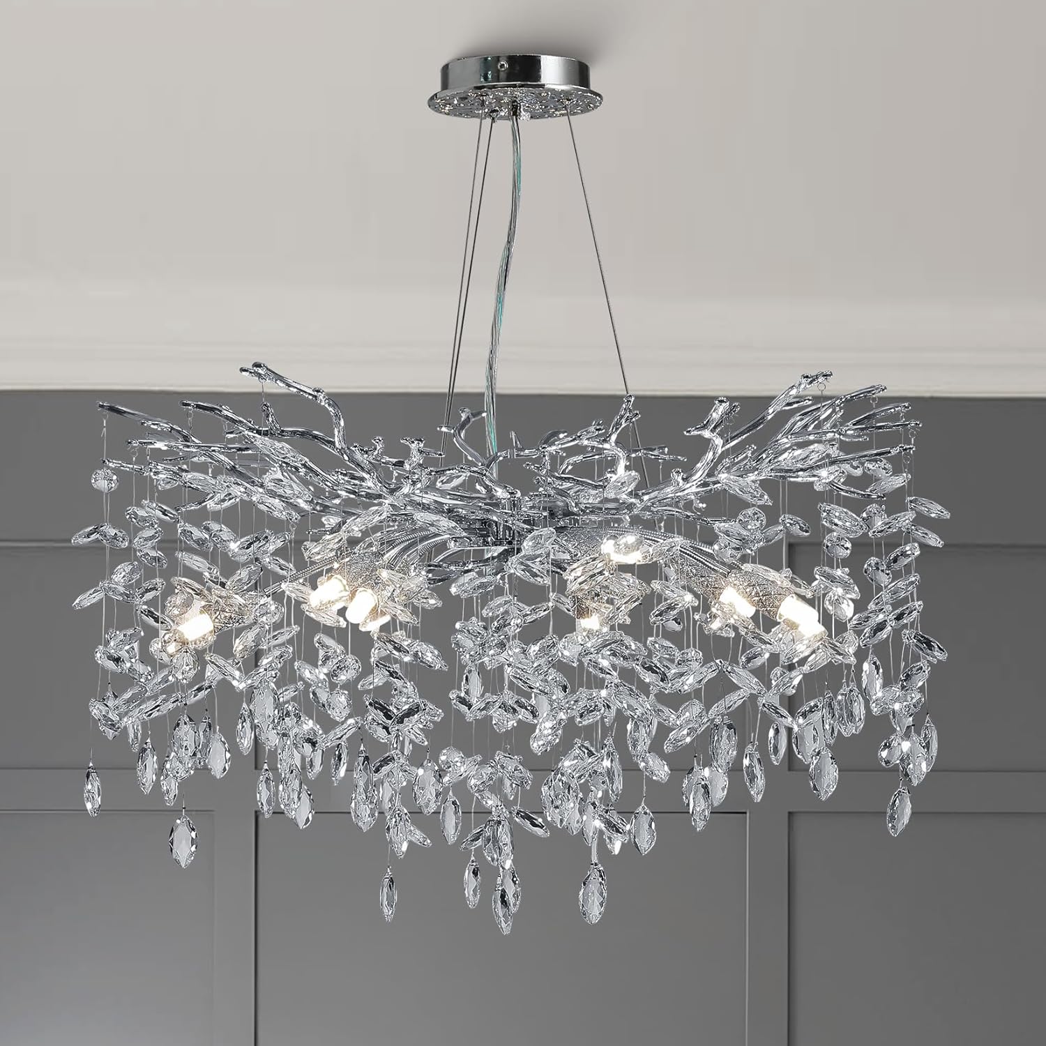 Полилей кристал LUXURY Silver CINDY 80cm