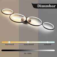 Lustra LED Modern Black 4 Rings Echivalent 600W Telecomanda NEAGRA / 88CM / MINIMALIST DESIGN Lighting Fixtures