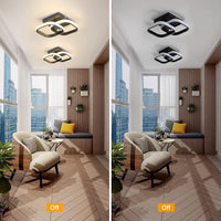 LED осветително тяло 32W Double Square черен еквивалент 200W