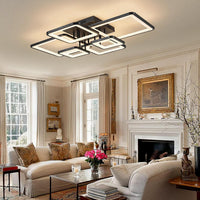 LED осветително тяло 4+2 SQUARE Black с дистанционно, еквивалент 800W